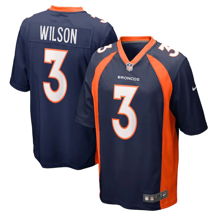 Men Denver Broncos #3 Russell Wilson Nike Navy Alternate Game NFL Jersey->women nfl jersey->Women Jersey